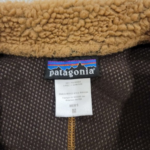 Patagonia Mens Medium Classic Retro-X Jacket Deep Pile Fleece Sherpa Brown - Picture 4 of 16